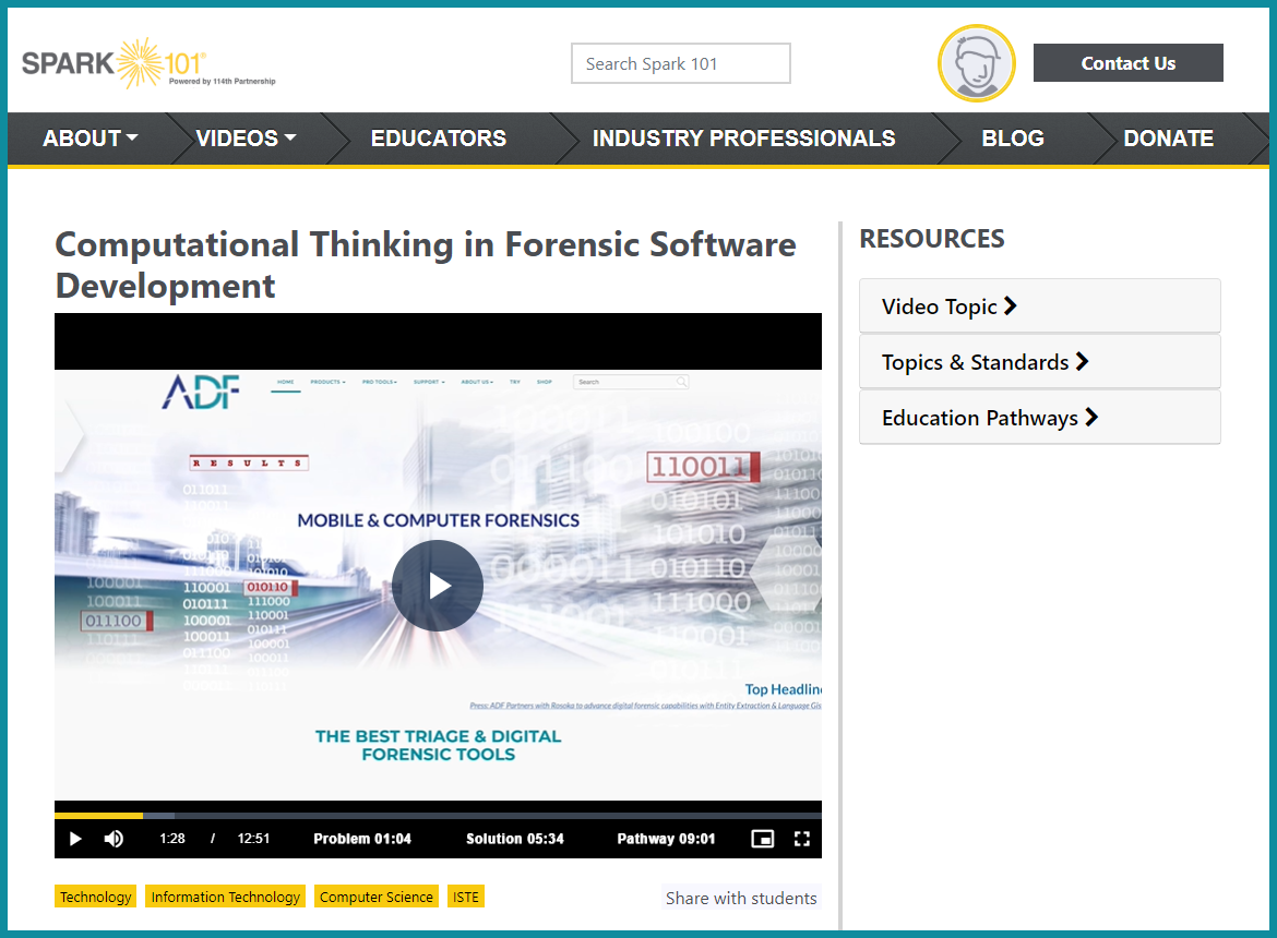 Sparking Interest in Digital Forensics Careers ADF STEM Learning